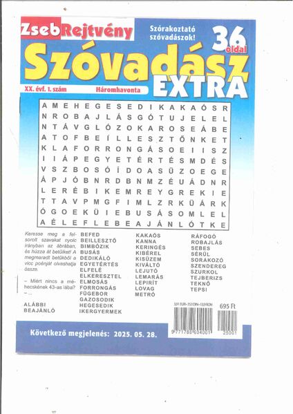 ZSEBREJTVENY SZOVADAS.EXTRA H